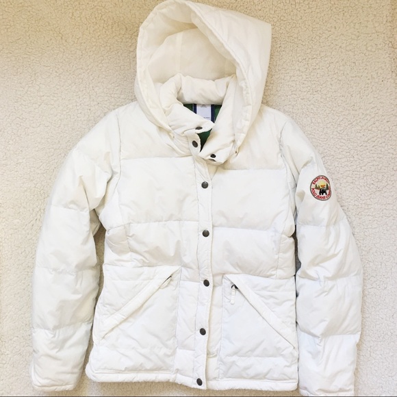 white polo puffer jacket